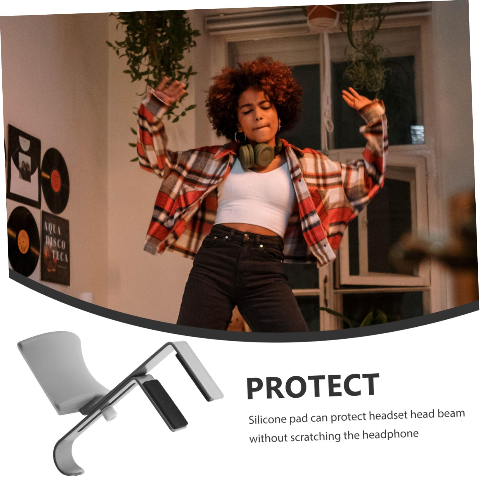 Premium Aluminum Alloy Headphone Stand with Silicone Pad - Stable Gaming Headset Hook & Traceless Sticker Mount - Perfect for Desk Organization, Gaming Setup, and Home Office Accessories