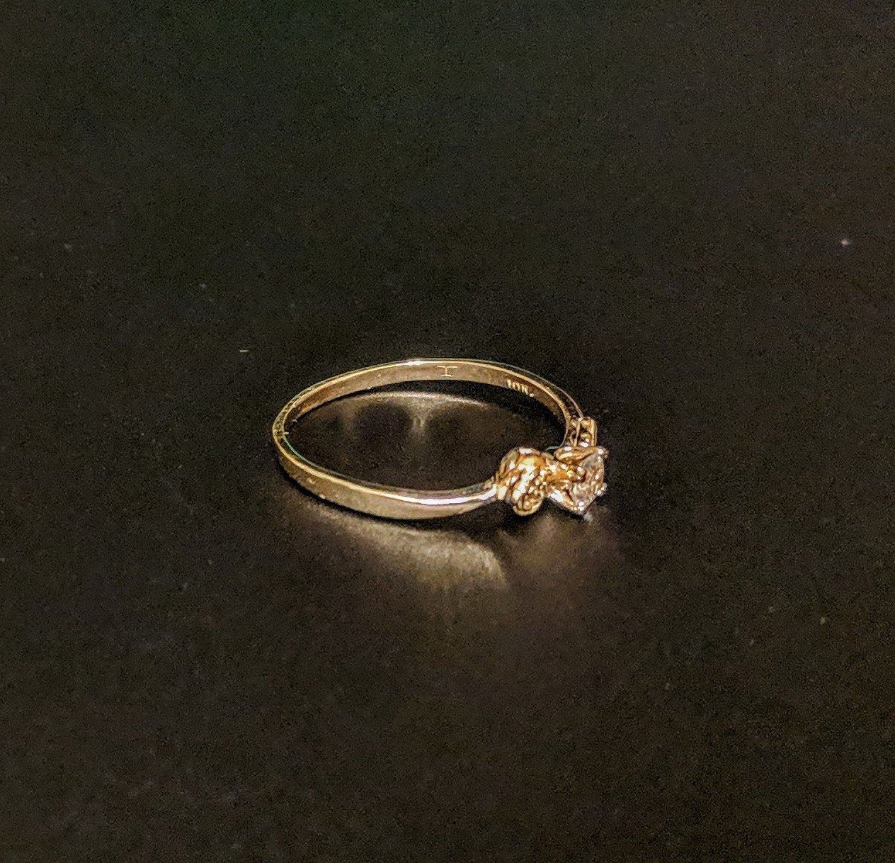 Natural Sapphire Promise Ring - Solid Yellow or White Gold with Rose & White Sapphire Accents | 14K 675 Fine Jewelry | Petite Engagement Ring for Women | Perfect for Proposals, Anniversaries & Special Occasions