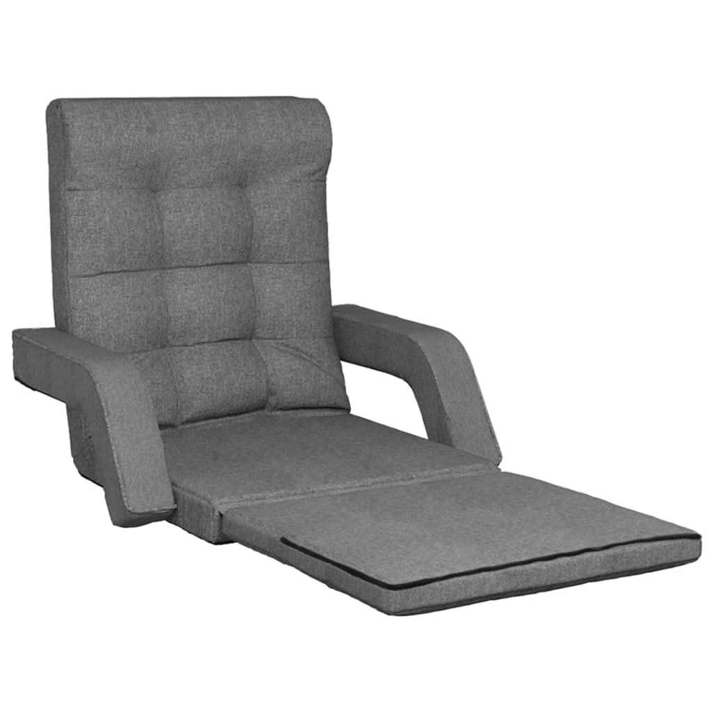 **CHARMMA Foldable Floor Chair with Back Support - Light Gray Padded Sleeper Sofa for Gaming, Meditation & Relaxation | Portable Folding Recliner for Adults, Living Room, Bedroom & Dorm**