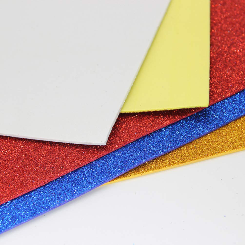 DOITOOL 10pcs Glitter Sponge Art Decal Sheets for Bogg Bags - DIY Craft Decal Paper for School Projects, Party Decor & Gift Wrapping