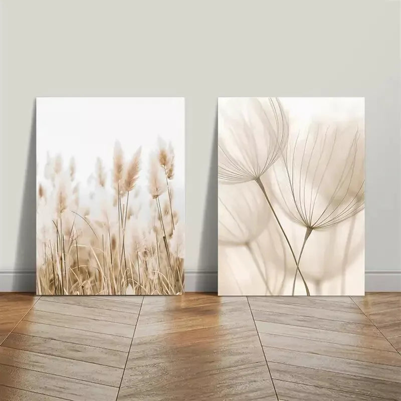 2-Pack Neutral Toned Canvas Wall Art - 50x75cm High Quality Framed Print, 100% Australian Made, Ready to Hang - Perfect for Living Room, Bedroom & Office Decor