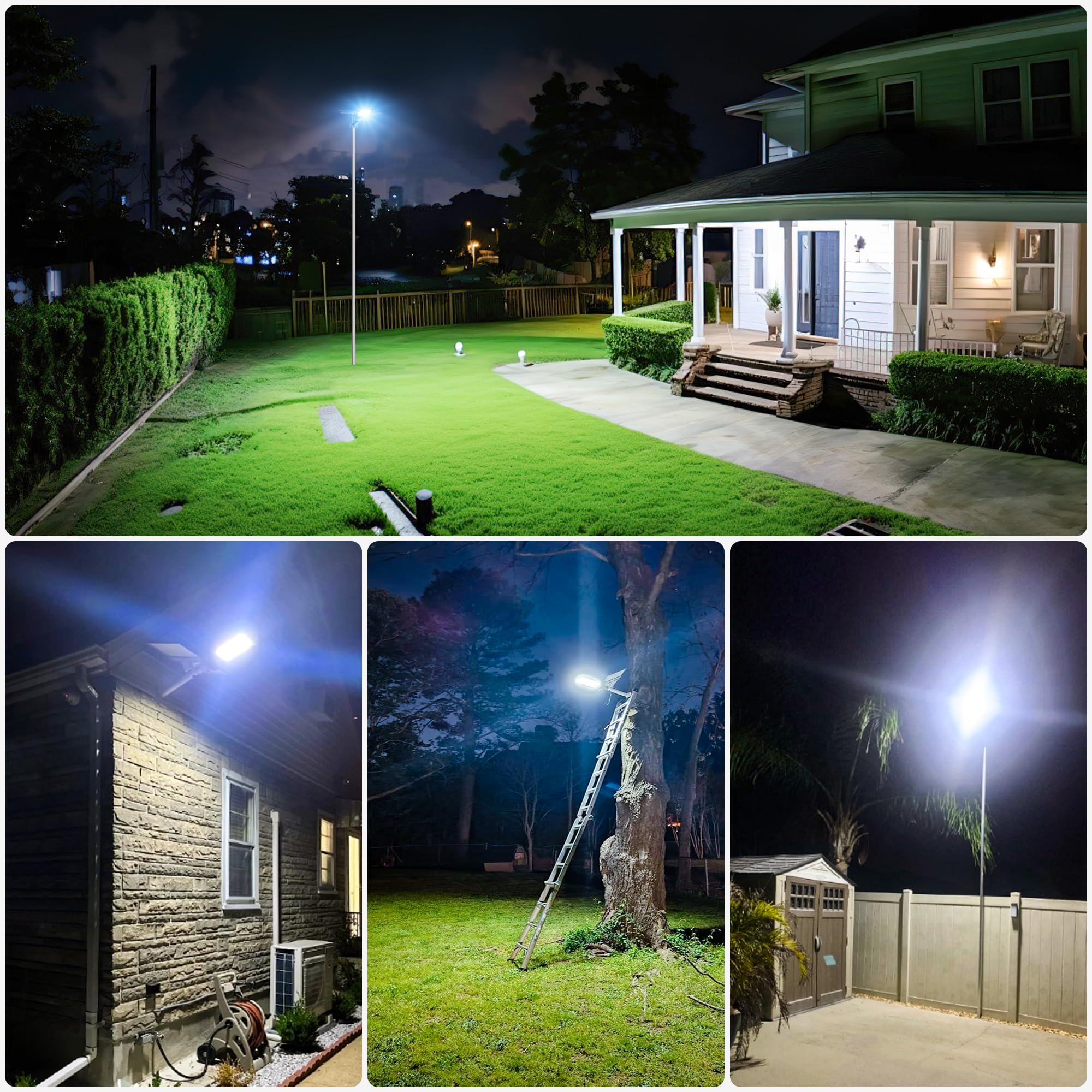 6000W Solar Street Lights Outdoor Waterproof - 6500K Bright White Solar Powered Lights with Remote Control, Dusk to Dawn Auto On/Off for Yard, Parking Lot, Garage, Pathway & Garden Lighting
