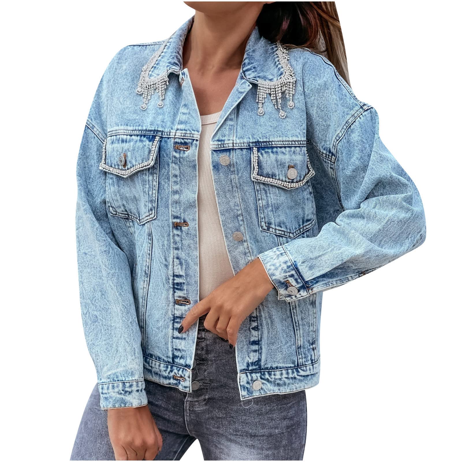 Women's Casual Single-Breasted Denim Jacket Coat #660 - Perfect for Everyday Wear, Layering & Outdoor Activities
