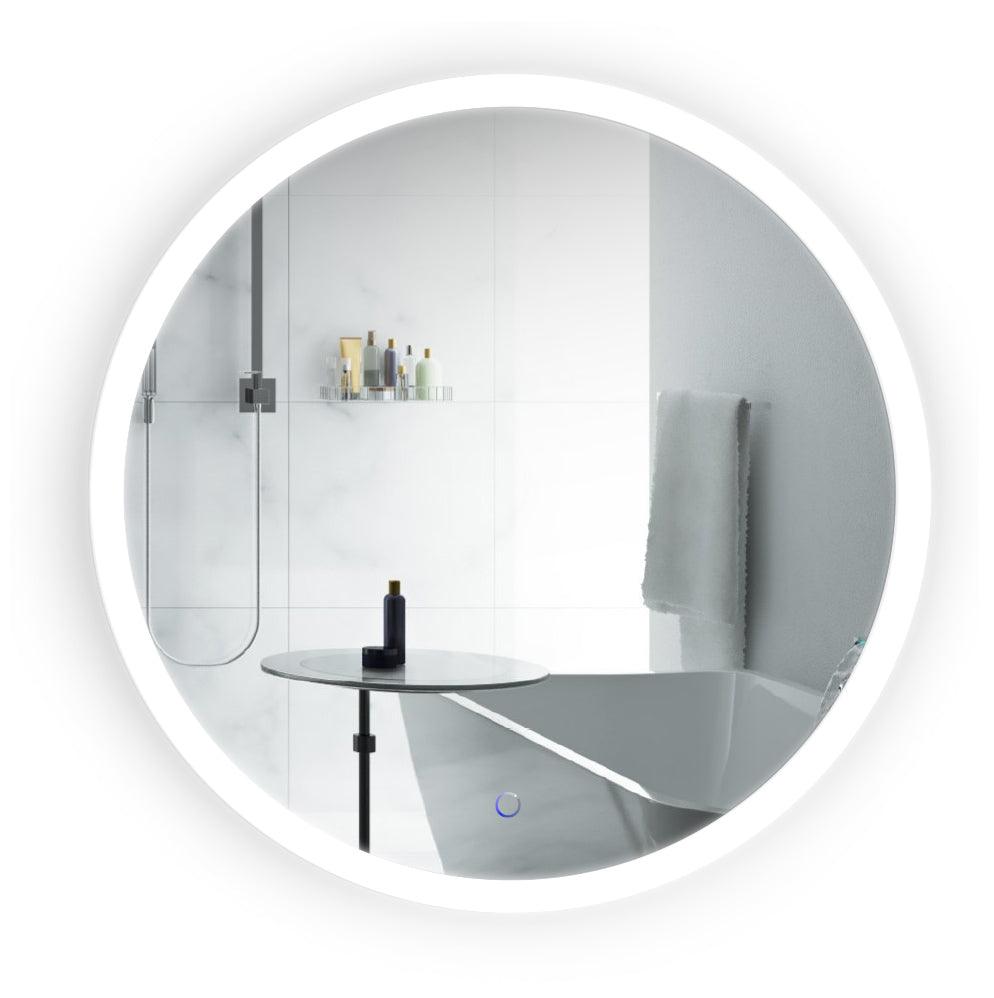 Krugg SOL 32 Inch LED Bathroom Mirror with Touch Control - Vanity Makeup Mirror with Adjustable Brightness for Home, Salon, and Dressing Room