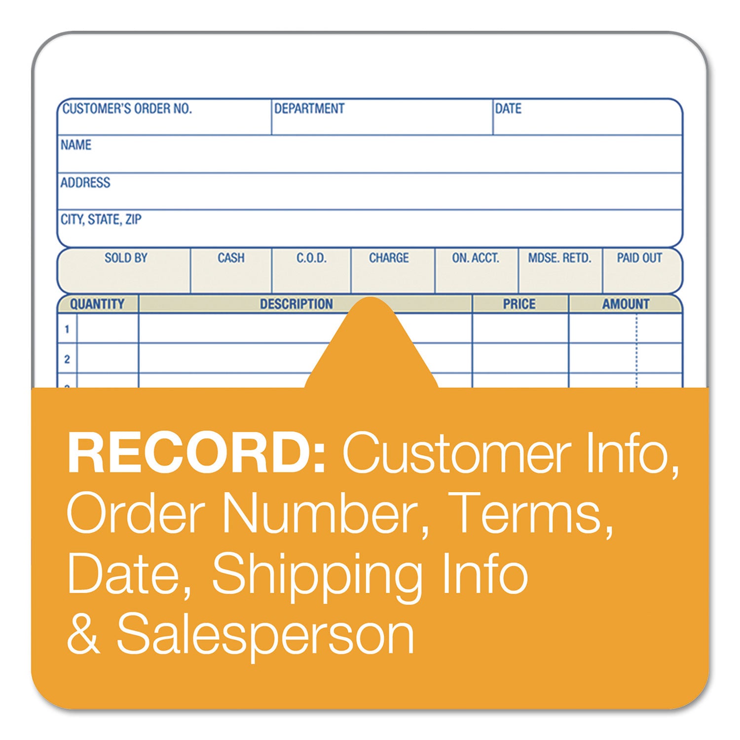 Adams® Multipart Sales Order Pad - 2-Part Carbonless, 18 Lines, 5.56