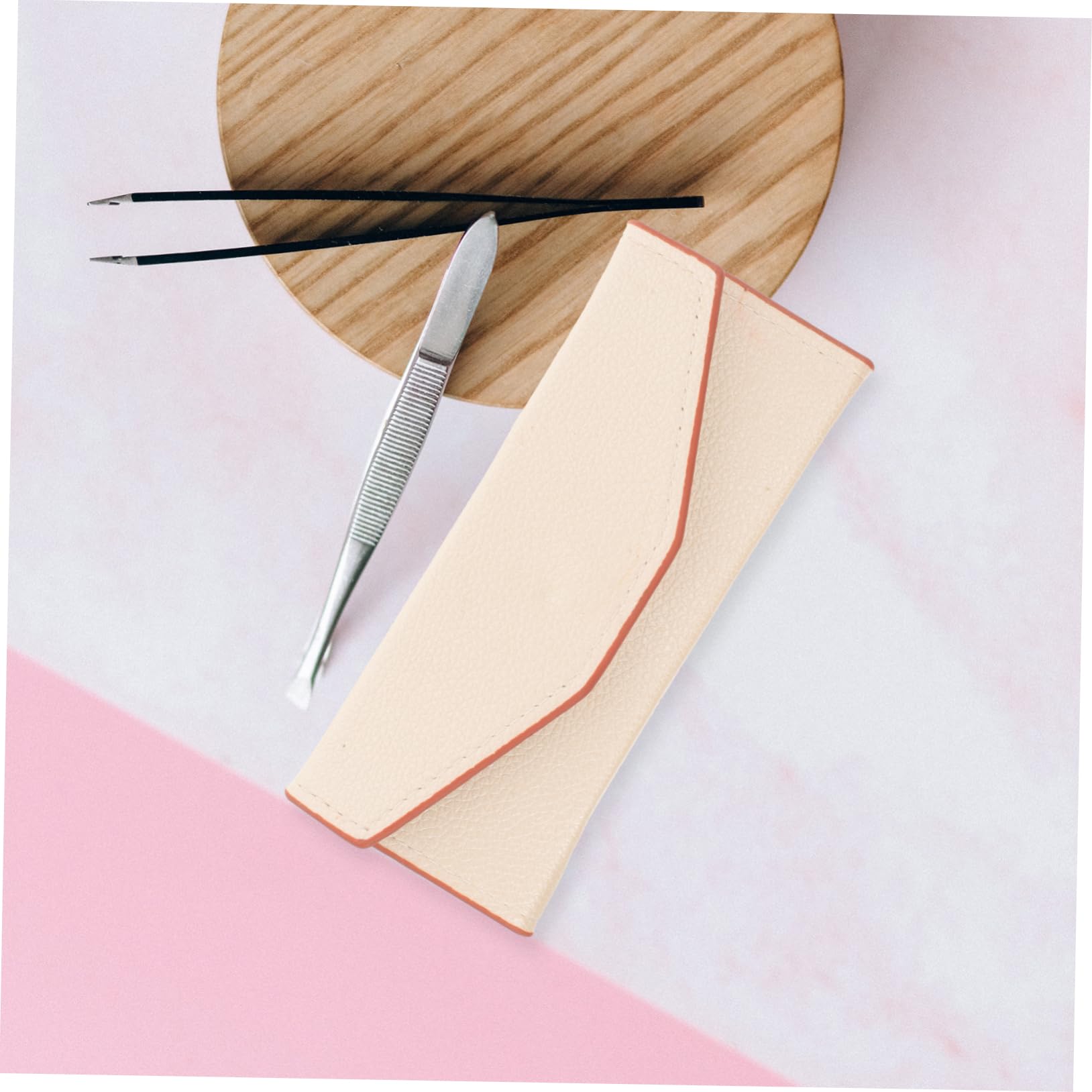 Baluue Elegant Eyelash Extension Tweezer Travel Case - White Empty Storage Pouch for Lash Tools (15x6.5cm) - Perfect for Salon Professionals & On-the-Go Makeup Artists