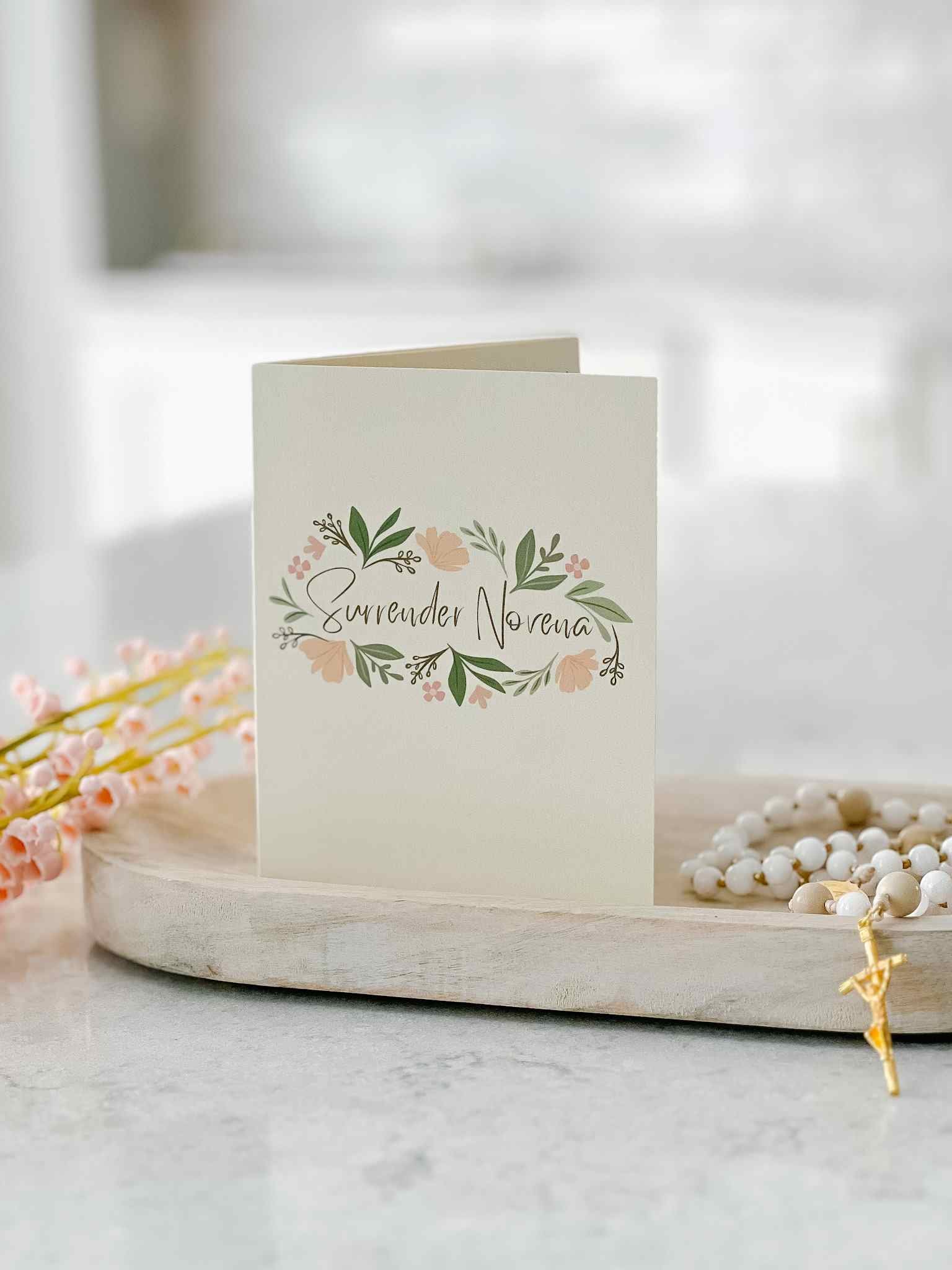 Surrender Novena Prayer Card - Religious Devotional Card for Catholic Faith - Perfect for Prayer, Meditation & Spiritual Growth
