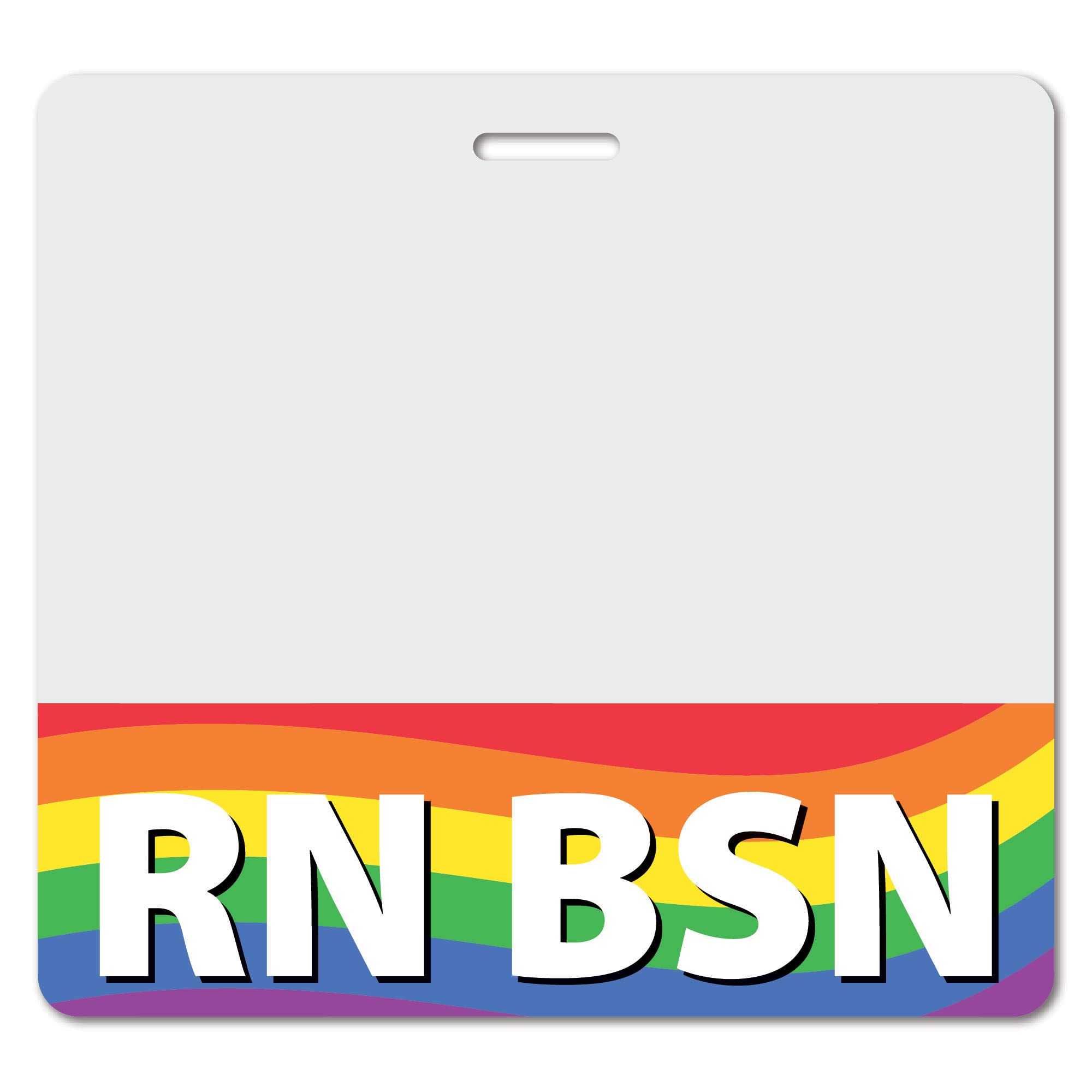 RN BSN Heavy Duty Horizontal Rainbow ID Badge Cards (100 Pack) - Spill & Tear Proof, Double-Sided USA Printed - Quick Role Identifier for Nurses & Medical Staff - Perfect for Hospitals, Clinics & Healthcare Facilities