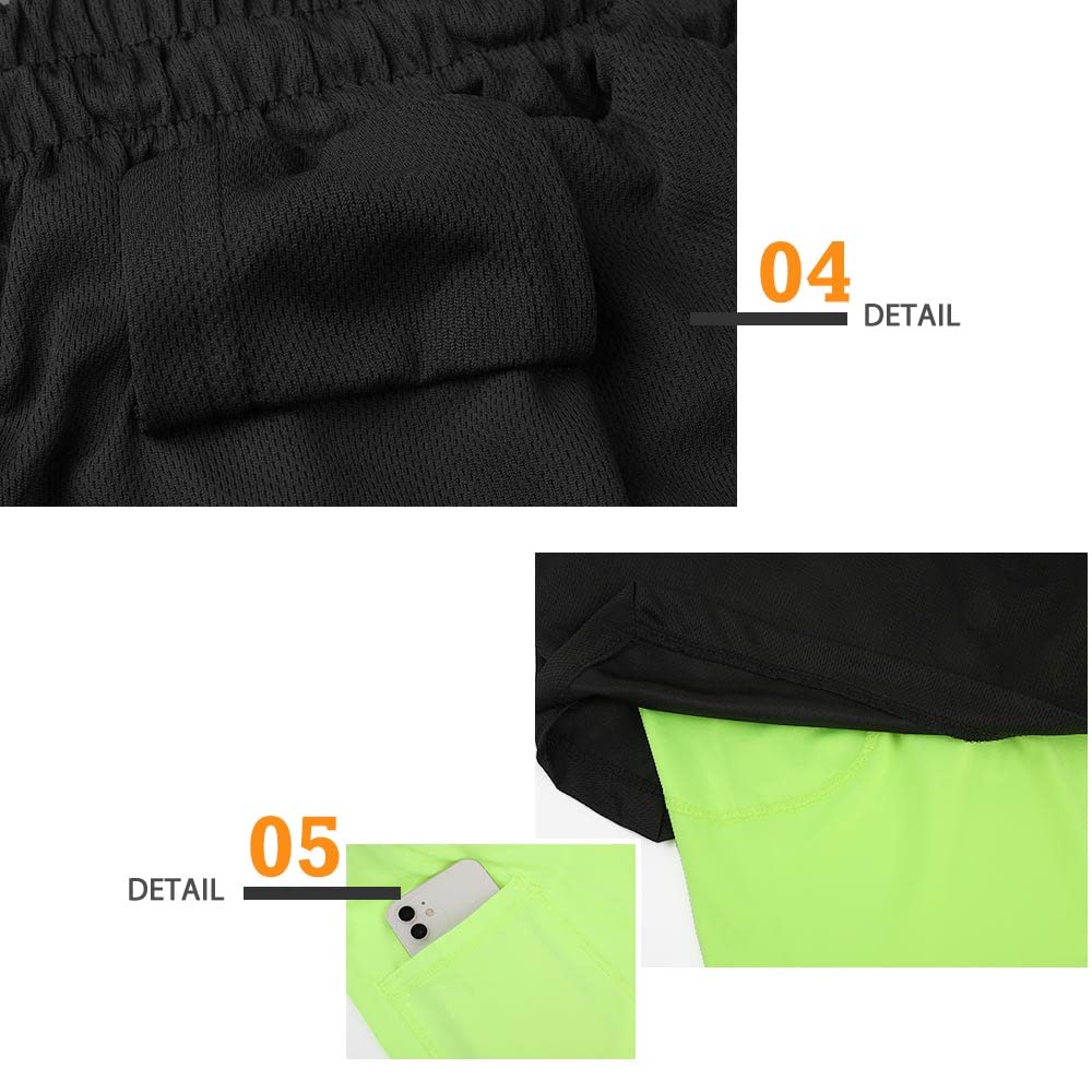Surenow Men's Running Shorts - 2-in-1 Workout Shorts with Liner for Gym, Yoga & Outdoor Sports | 7-Inch Breathable Athletic Shorts for Running, Training & Active Lifestyle