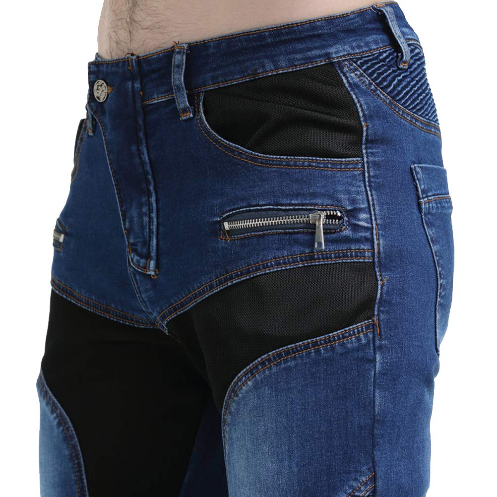 Takuey Motorcycle Riding Pants - Aramid Fiber Reinforced Biker Jeans with Silica Gel Knee Pads | Summer Riding Gear for Men & Women | Perfect for Commuting, Touring & Adventure Riding