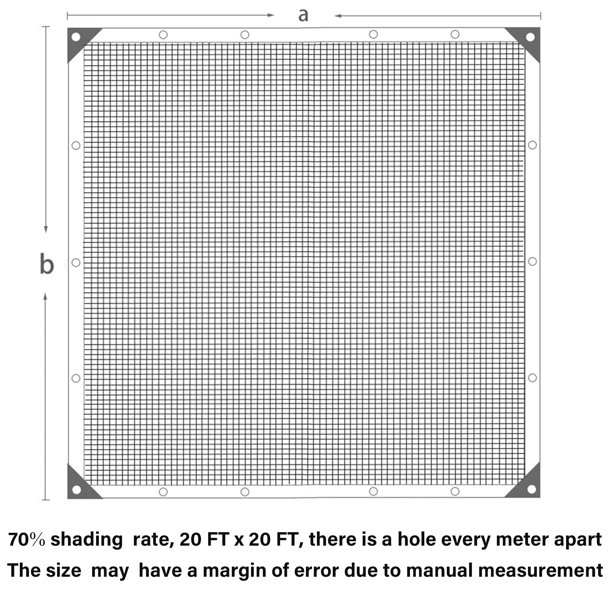 Winemana 70% Black Shade Cloth - 20x20 FT Durable UV-Resistant Mesh Tarp with Reinforced Grommets & Taped Edges | Garden Sun Shade Netting for Plant Protection, Greenhouse Cover, Patio Shade, Tomato Growth, Chicken Coop & Kennel Shelter | Perfect for Outdoor Gardening, Agriculture & Pet Shelter Solutions