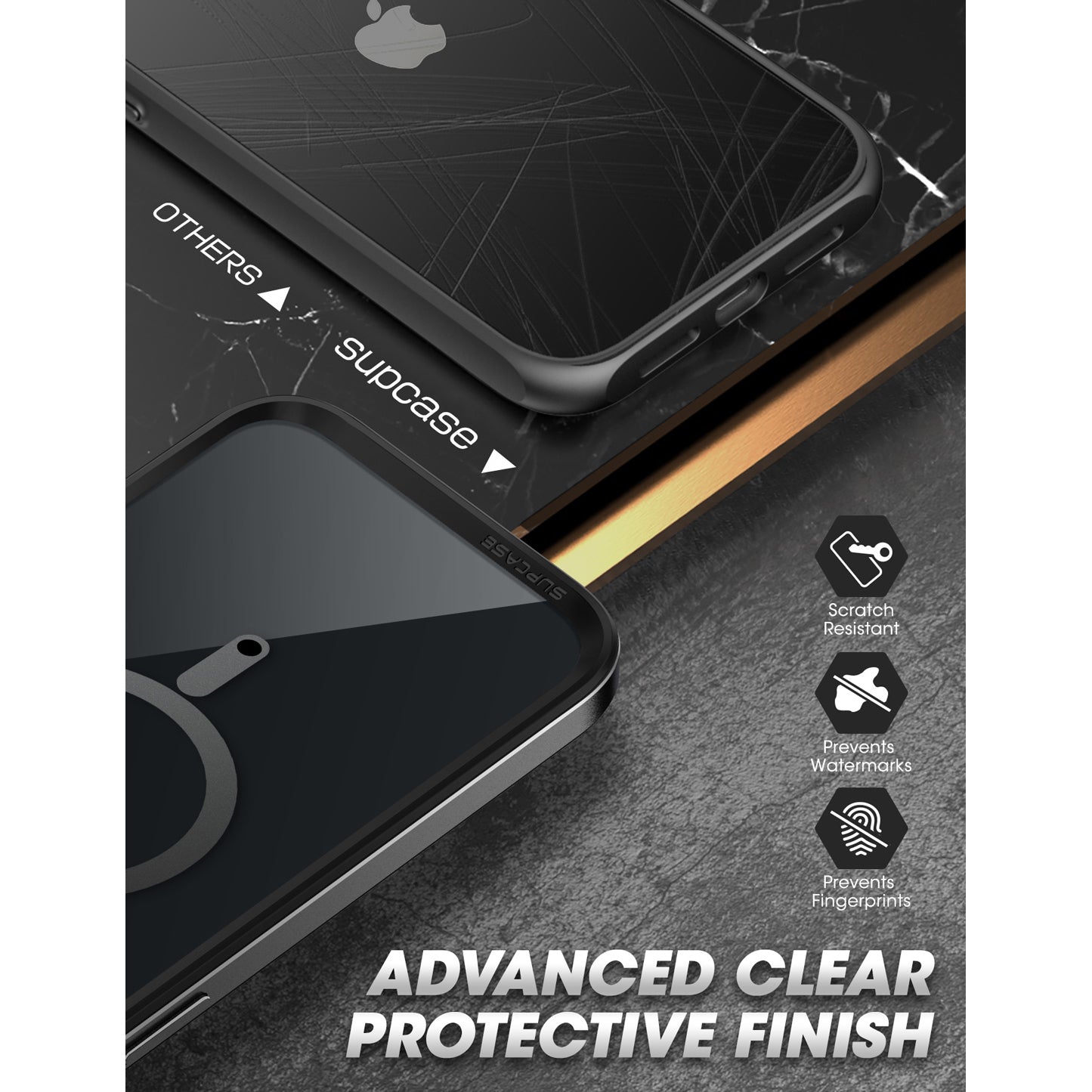 iPhone 14 Pro 6.1 Inch Case - Unicorn Beetle EDGE MAG Protective Cover with Built-in Screen Protector | Shockproof & Anti-Scratch Clear Black Case for Everyday Use, Work & Travel