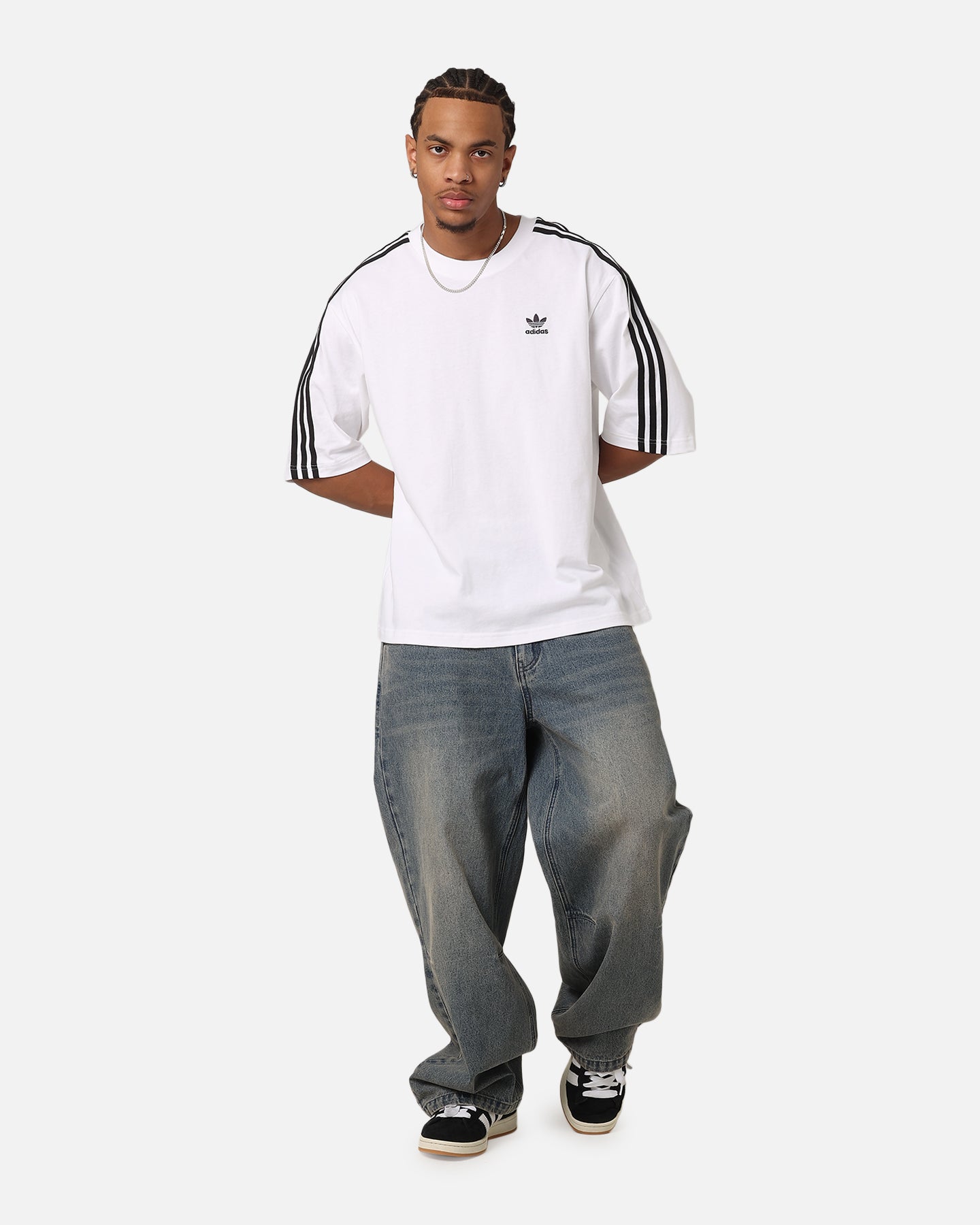 Adidas Oversized T-Shirt for Men & Women | White Cotton Casual Tee | Streetwear & Loungewear Fashion