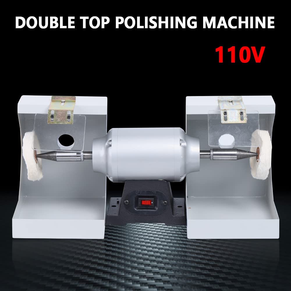 DNYSYSJ Jewelry Polishing Machine - 110V Bench Buffer Polisher for Gem, Metal, Woodworking & Dental Lab | Upgraded USA Stock | Perfect for Jewelry Making, Metal Finishing & Wood Carving