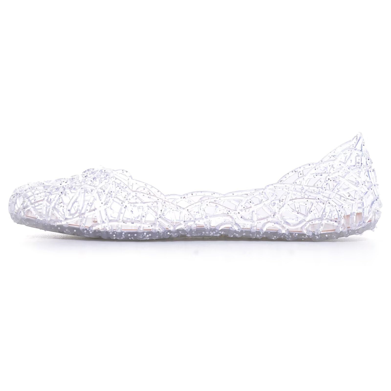 Stunning Women's Jelly Sandals - Slip On Crystal Clear Beach Shoes, Soft Hollow Ballet Flats for Summer | Perfect for Poolside, Beach Vacations & Casual Outings