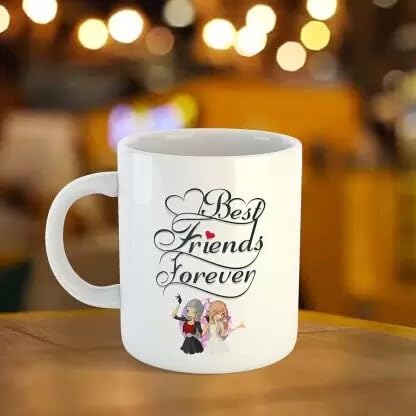 Best Friend Forever Ceramic Mug - 1 Cup (340ml) - Microwave & Dishwasher Safe Coffee Cup - Perfect for Gifts, Office Use & Daily Coffee/Tea