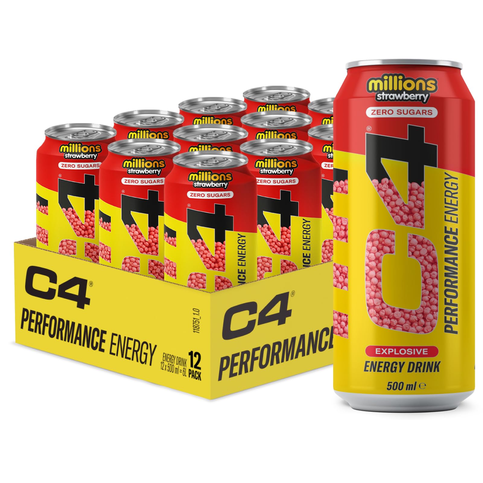 Cellucor C4 Carbonated Energy Drink - 12 Pack (500ml Each) | Pre-Workout & Fitness Boost | Refreshing Carbonated Beverage for Gym, Sports & Active Lifestyle