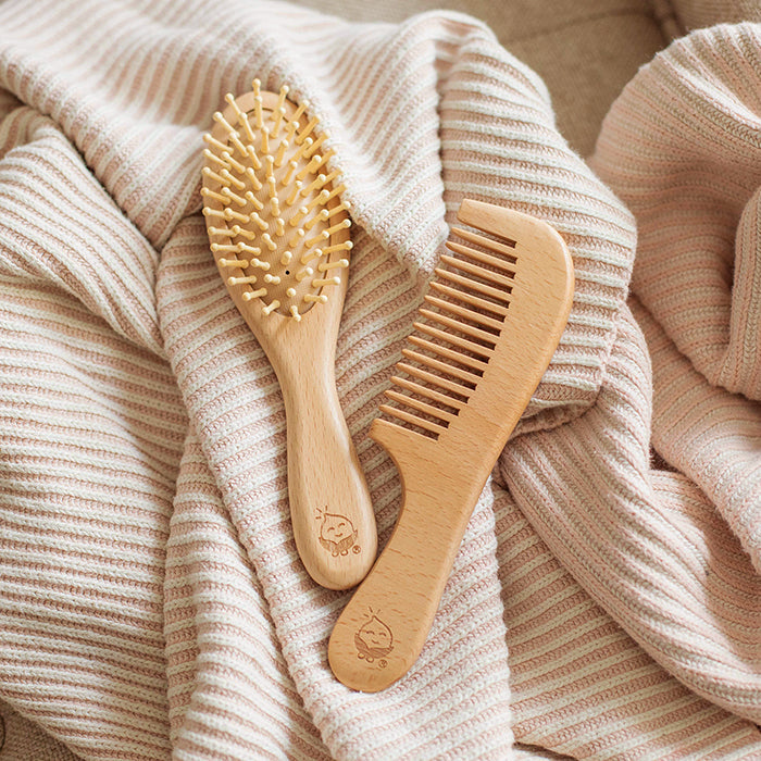 Grow Hair Healthy Habits: Bamboo Learning Brush & Comb Set for Toddlers - Gentle, Eco-Friendly, Encourages Independence - Perfect for Daily Hair Care & Early Childhood Development