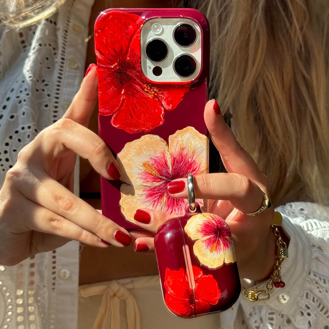 Premium Hibiscus Flower AirPods Pro Case - Floral Design Protective Cover for Apple AirPods Pro (1st & 2nd Gen) - Perfect for Travel, Workouts & Everyday Use