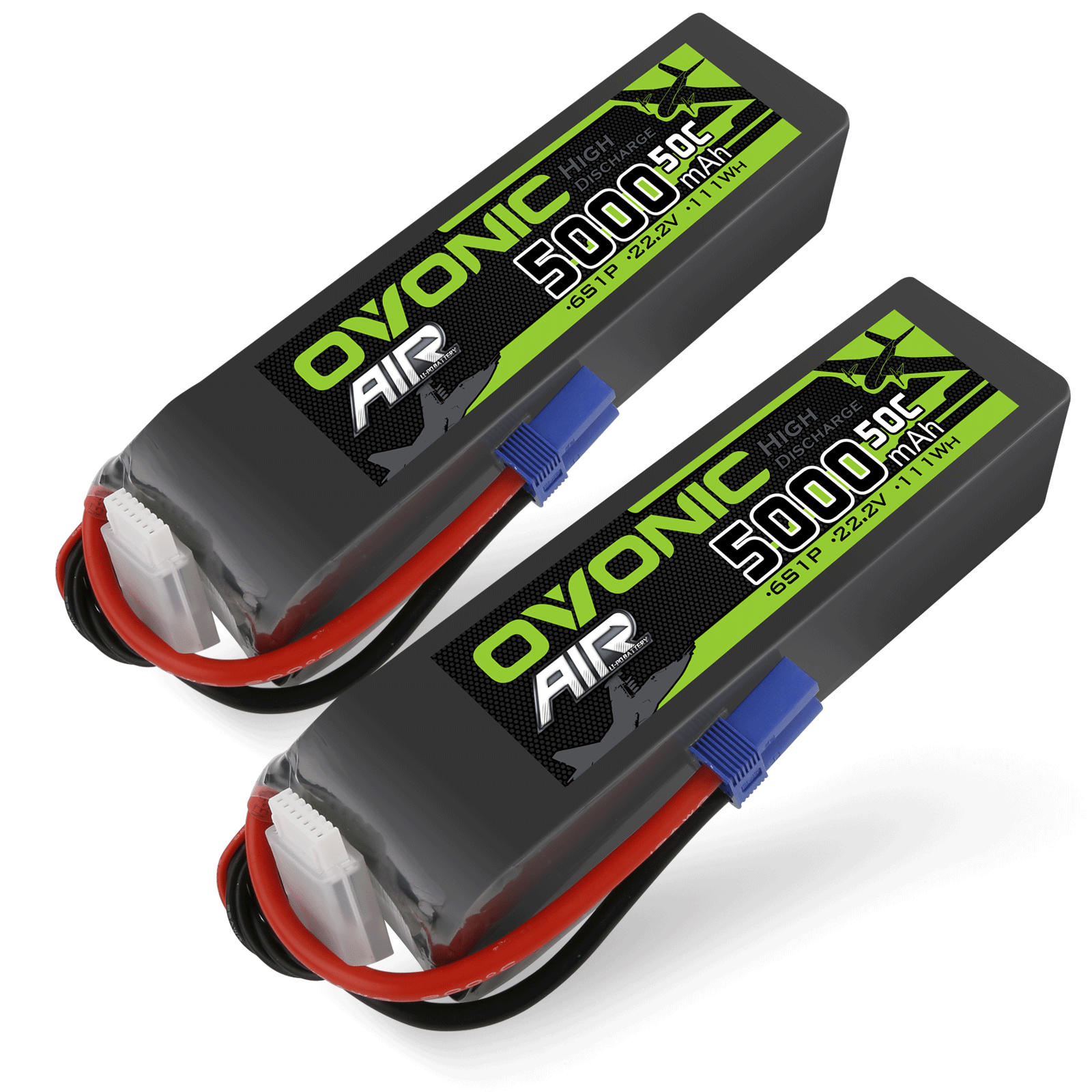 Ovonic 5000mAh 6S 22.2V 50C Lipo Battery with EC5 Connector - High Performance RC Battery for Airplane, Helicopter, 1/10 SENTON 6S - Perfect for FPV Drones, RC Cars, and Long Flight Time Applications