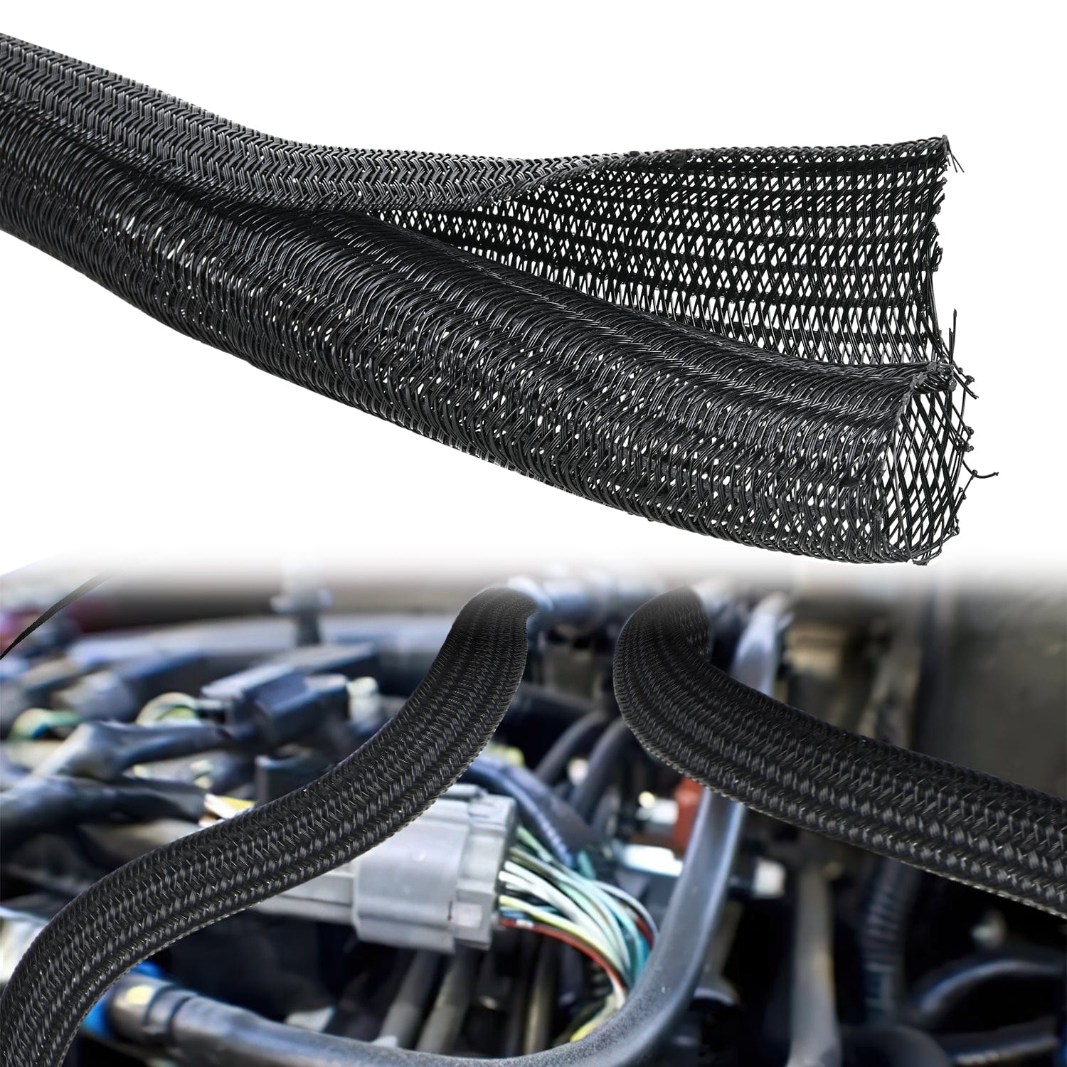 25ft 1 Inch Cable Management Sleeves - Neat Cord Organizer for Home & Office - Perfect for TV, Computer, and Desk Wire Organization