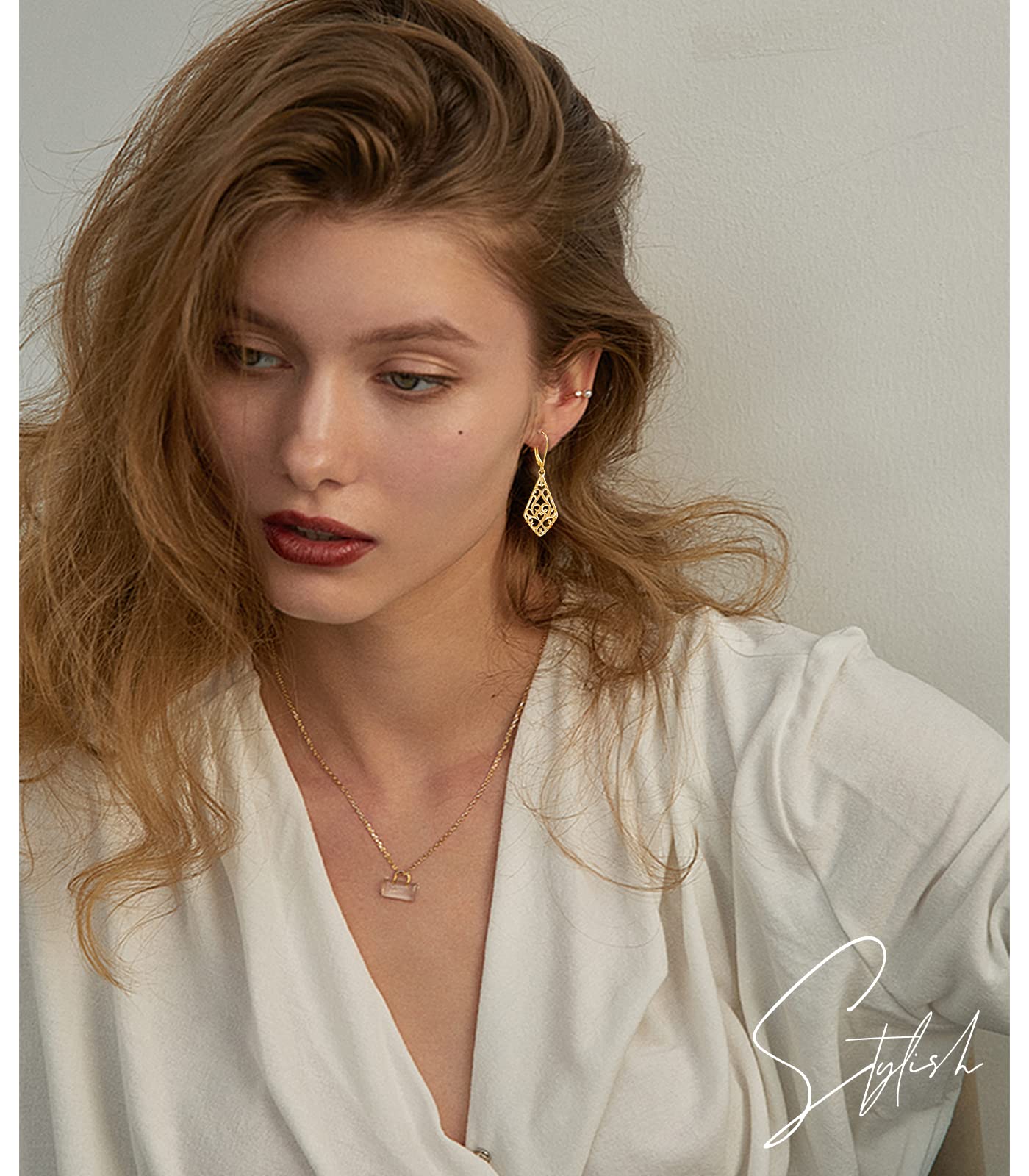 Teardrop Filigree Dangle Drop Leverback Earrings - Sterling Silver Jewelry for Women | Elegant Gift for Weddings, Parties & Special Occasions