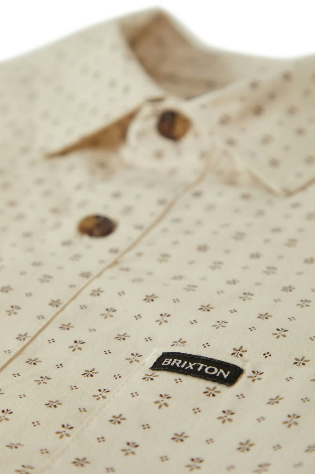Charter Print Short Sleeve Shirt - Off White with Micro Floral Design | Casual Summer Wear for Men & Women
