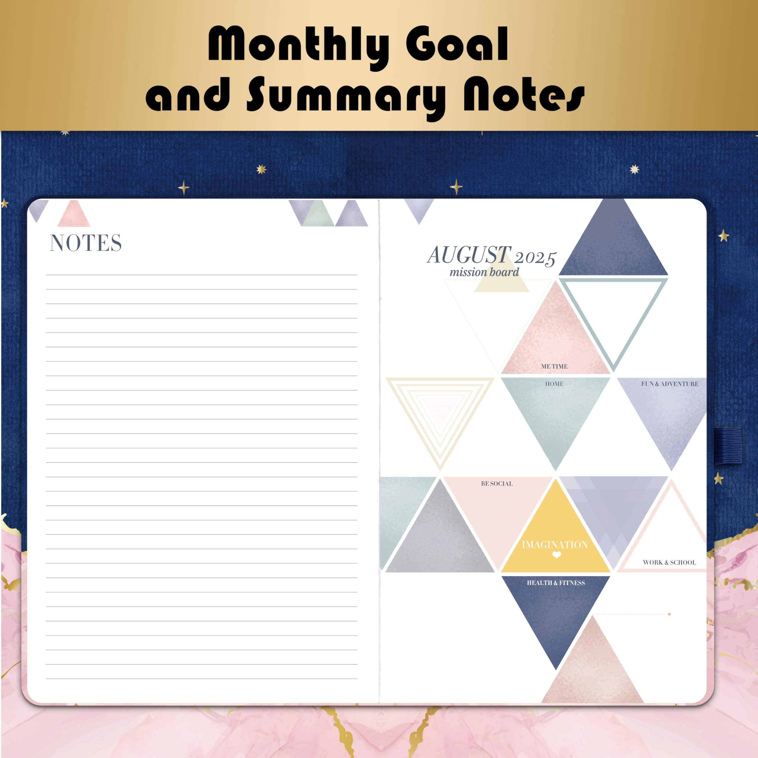 2025-2026 Academic Planner - A5 Weekly Diary from August 2025 to July 2026, Hardcover Daily Organizer with Blue & Pink Cover (21.3 x 14.7 x 1.6 cm) - Perfect for Students, Teachers & Office Professionals
