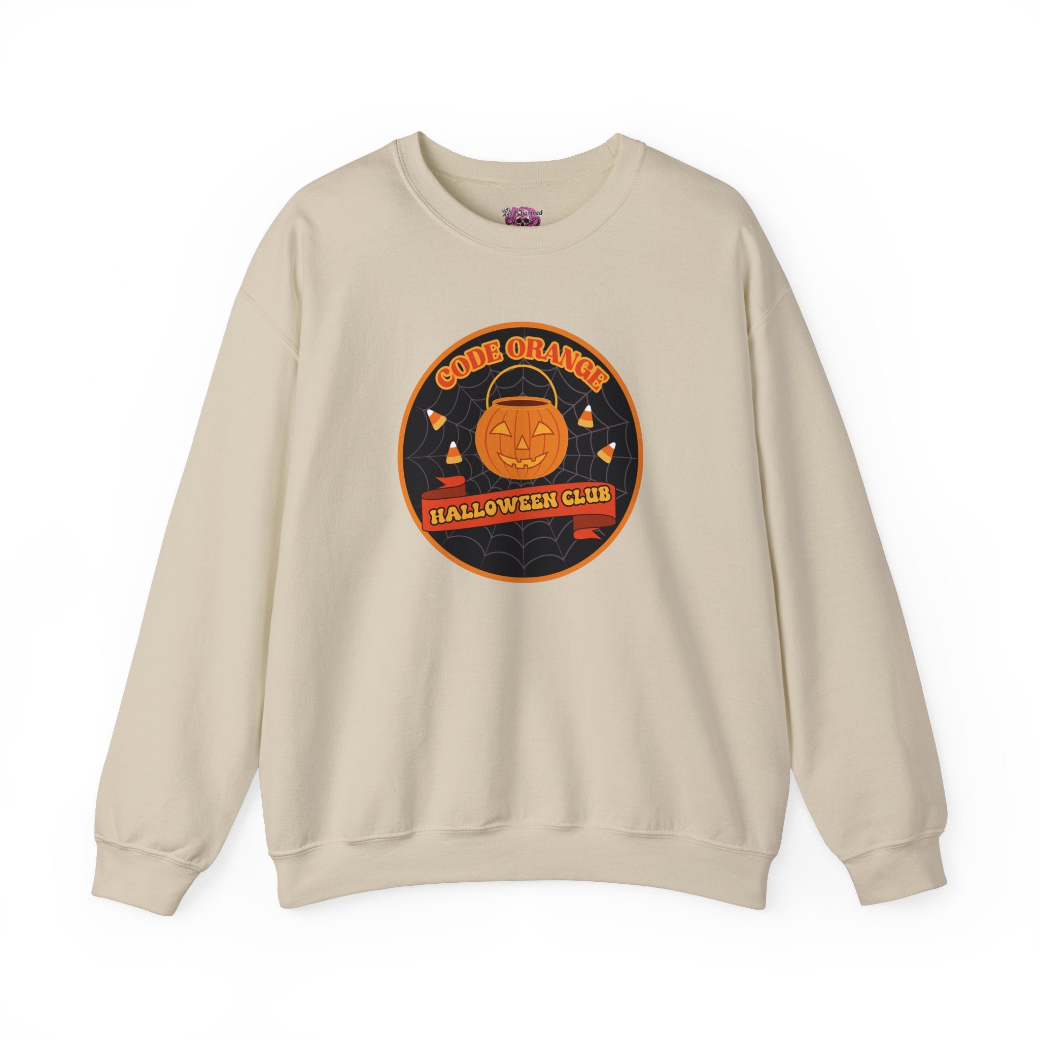 Code Orange Halloween Club Crewneck Sweatshirt - Spooky & Stylish Unisex Pullover for Halloween Parties & Costumes