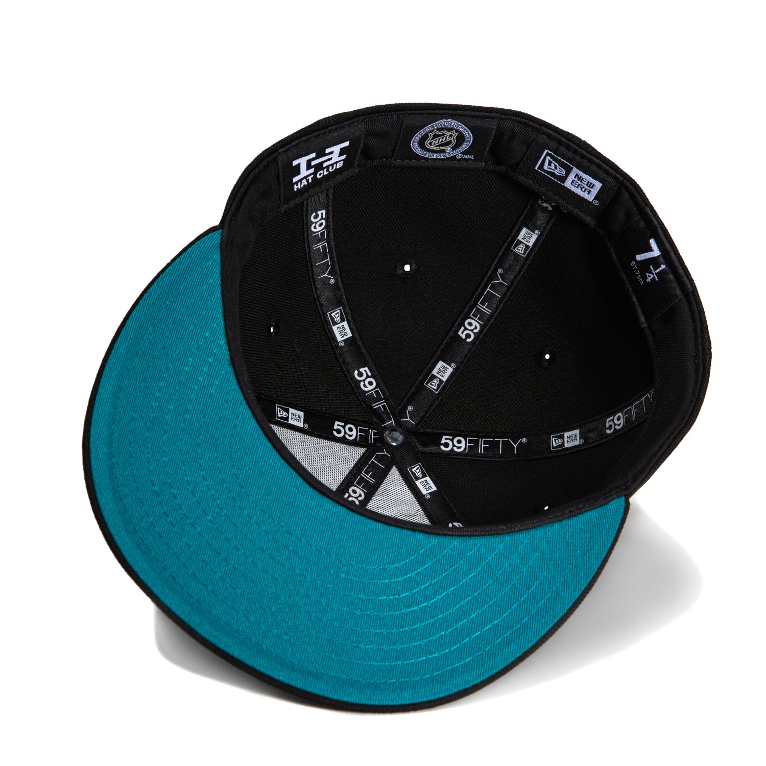New Era 59Fifty San Jose Sharks Alternate Teal UV Protection Baseball Cap - Black NHL Hockey Fan Gear for Men & Women - Perfect for Games, Tailgating & Outdoor Activities