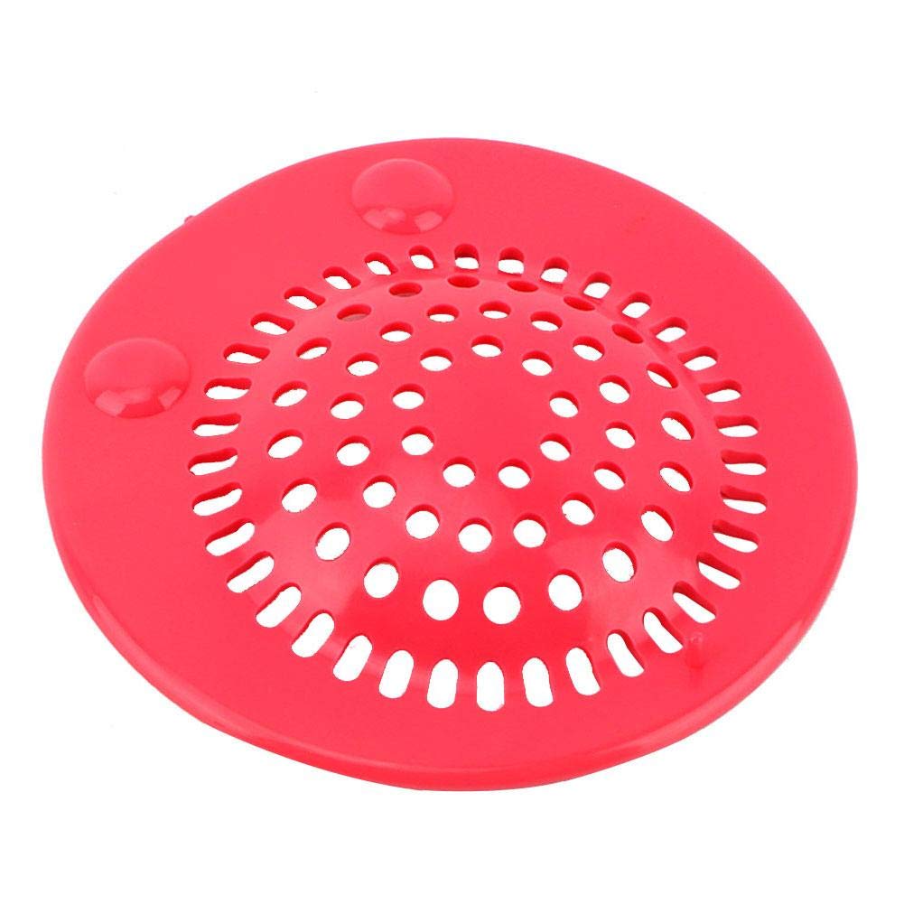 5Pcs Silicone Floor Drain Filter - Anti-Clogging Sink Strainer for Bathroom, Toilet & Kitchen (Rose Red) | Reusable & Durable for Home, Hotel Use | Perfect for Showers, Sinks & Floor Drains
