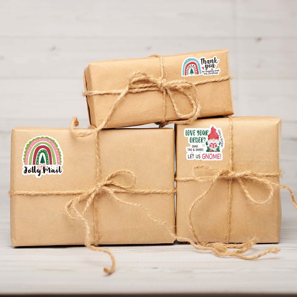 240 PCS Jolly Mail Rainbow Stickers for Small Business - Cute Envelope Seals for Packages, Handmade Goods & Bags - Christmas Theme Shop Stickers - Perfect for Gift Wrapping, Scrapbooking & DIY Crafts