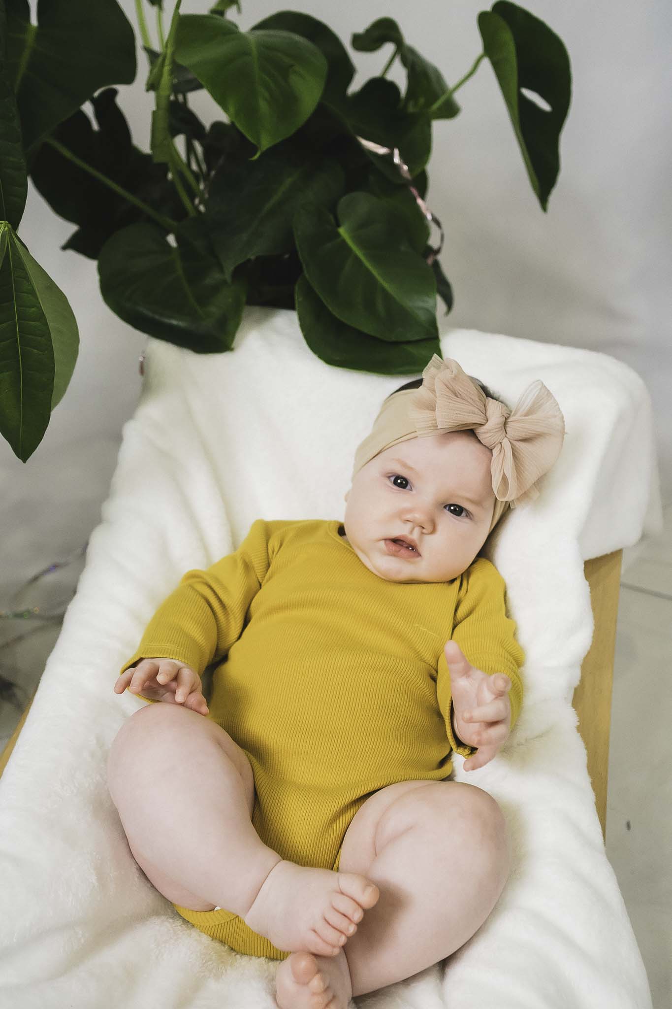 Mustard Yellow Derby Rib Leo Romper for Baby Girls - Soft & Comfortable Outfit for Playdates, Parties & Photo Shoots