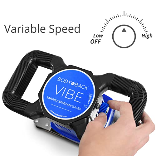 Body Back Vibe 2.0 Handheld Massager - Adjustable Speed Deep Tissue Massage for Back Pain Relief & Muscle Recovery - Chiropractic Therapy Tool for Relaxation at Home, Office or Gym - Portable Electric Massager for Neck, Shoulder & Full Body