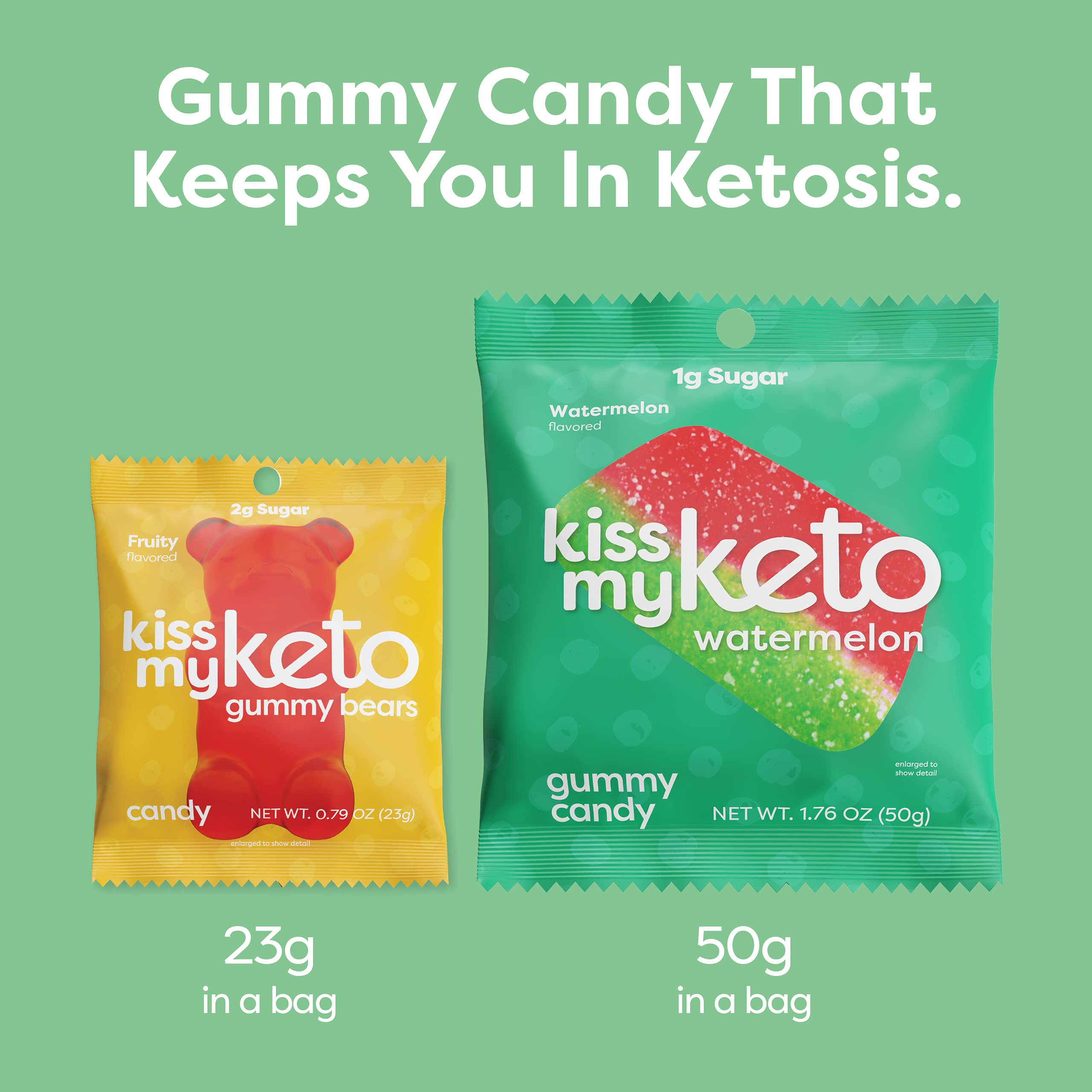 Keto Gummy Candy - Low Carb Watermelon Snack for Keto Diet (24-Pack)