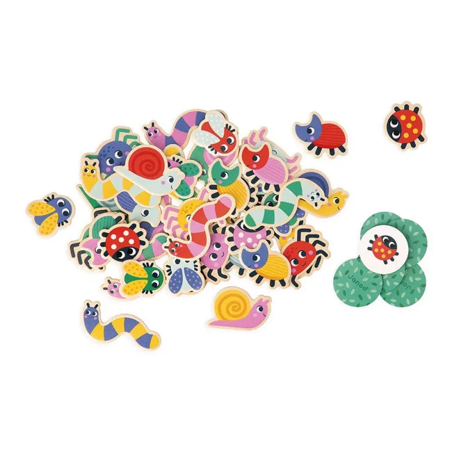 Janod Garden Seek & Find - Interactive Wooden Puzzle Game for Kids | Educational Toy for Toddlers & Preschoolers | Perfect for Indoor Play, Learning & Family Bonding