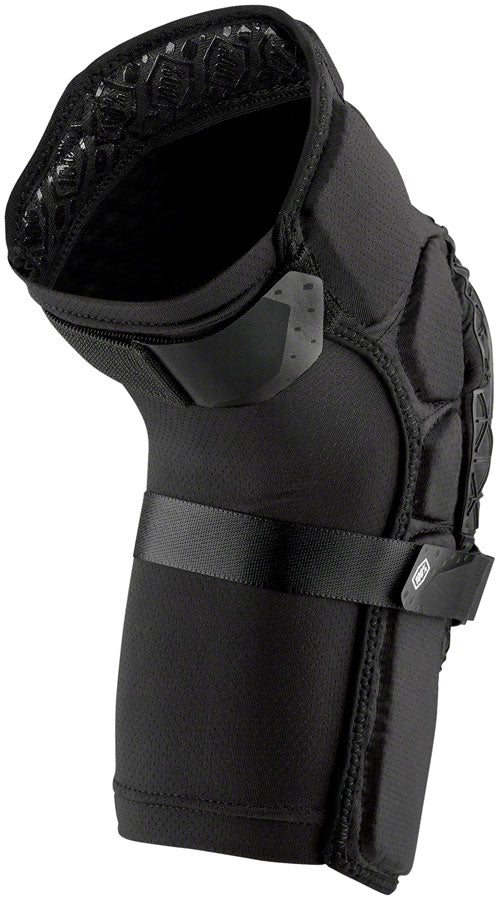 100% Surpass Knee Guards - Black, Large Size with Rubberized Ventilated Outer Shell for Maximum Protection - Ideal for Cycling, Skateboarding, and Outdoor Sports