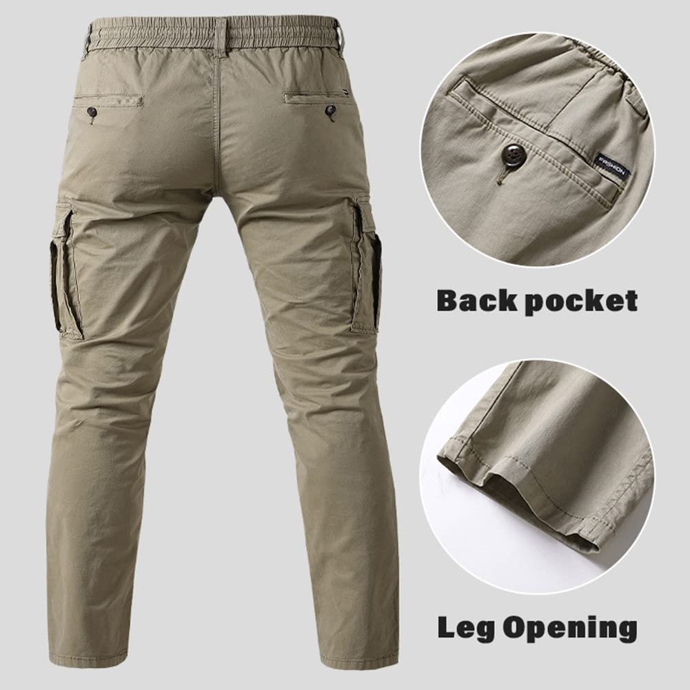 Lightweight Men's Work Cargo Pants - Durable Outdoor Hiking Trousers with Multiple Pockets | Perfect for Construction, Camping & Everyday Wear