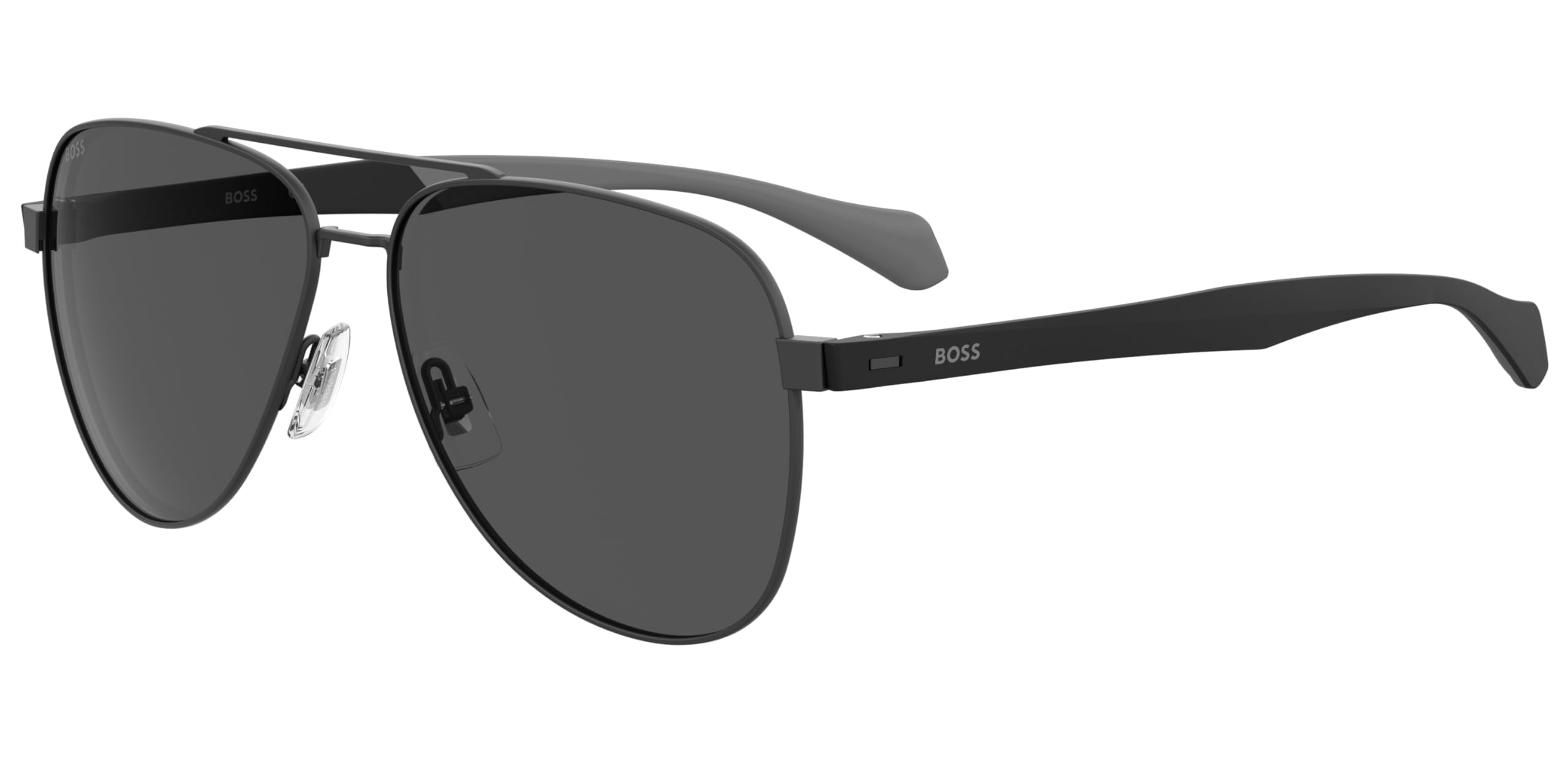 BOSS by Hugo Boss Men's BOSS 1077/S Pilot Sunglasses - Matte Black Frame, 60mm Lens, 14mm Bridge | UV Protection Aviator Style for Driving, Travel & Outdoor Activities