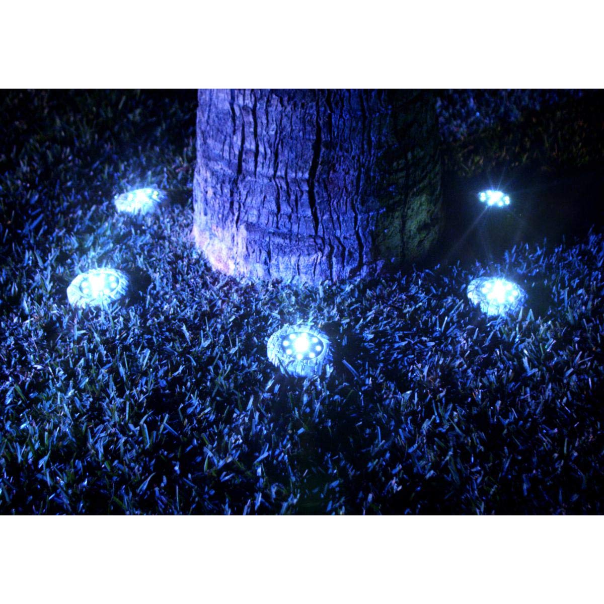 Bell+Howell Disk Lights Stone 8-Bulb Auto On/Off Outdoor Camouflaged LED Landscape Lighting - Weatherproof Solar Spotlights for Garden, Pathway, Yard & Patio Decoration (As Seen On TV)