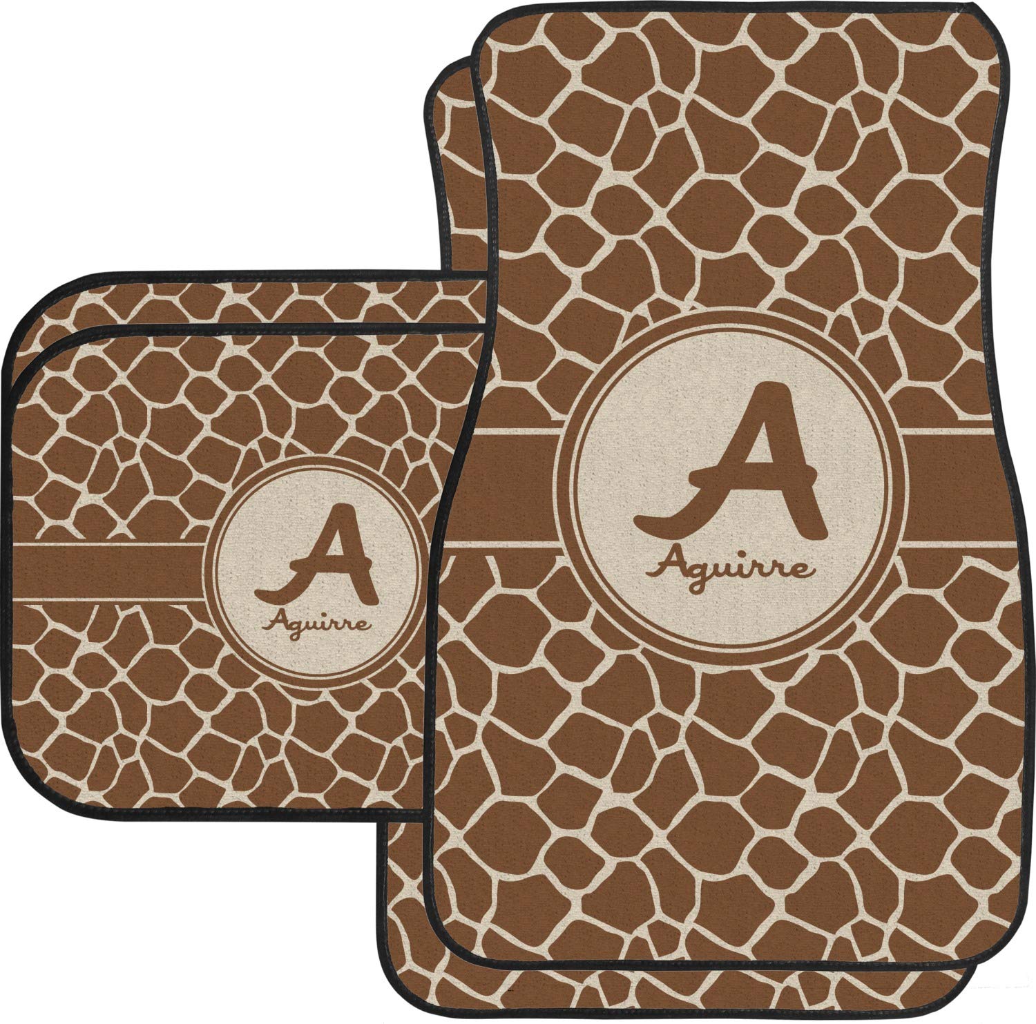 Custom Giraffe Print Car Floor Mats Set - 2 Front & 2 Rear Mats for SUVs, Trucks & Sedans | Waterproof & Anti-Slip Car Accessories for Road Trips & Daily Commute
