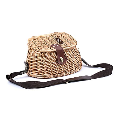 Classic Willow Fishing Creel Basket for Trout & Perch - Outdoor Tackle Box & Cage for Anglers | Perfect for Fly Fishing, Camping & Outdoor Adventures