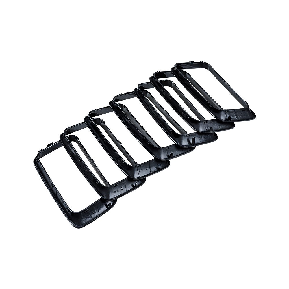 2014-2016 Jeep Grand Cherokee Grille Cover Inserts Kit - 7pc Glossy Black Replacement Grille | Perfect for Off-Roading & Car Customization