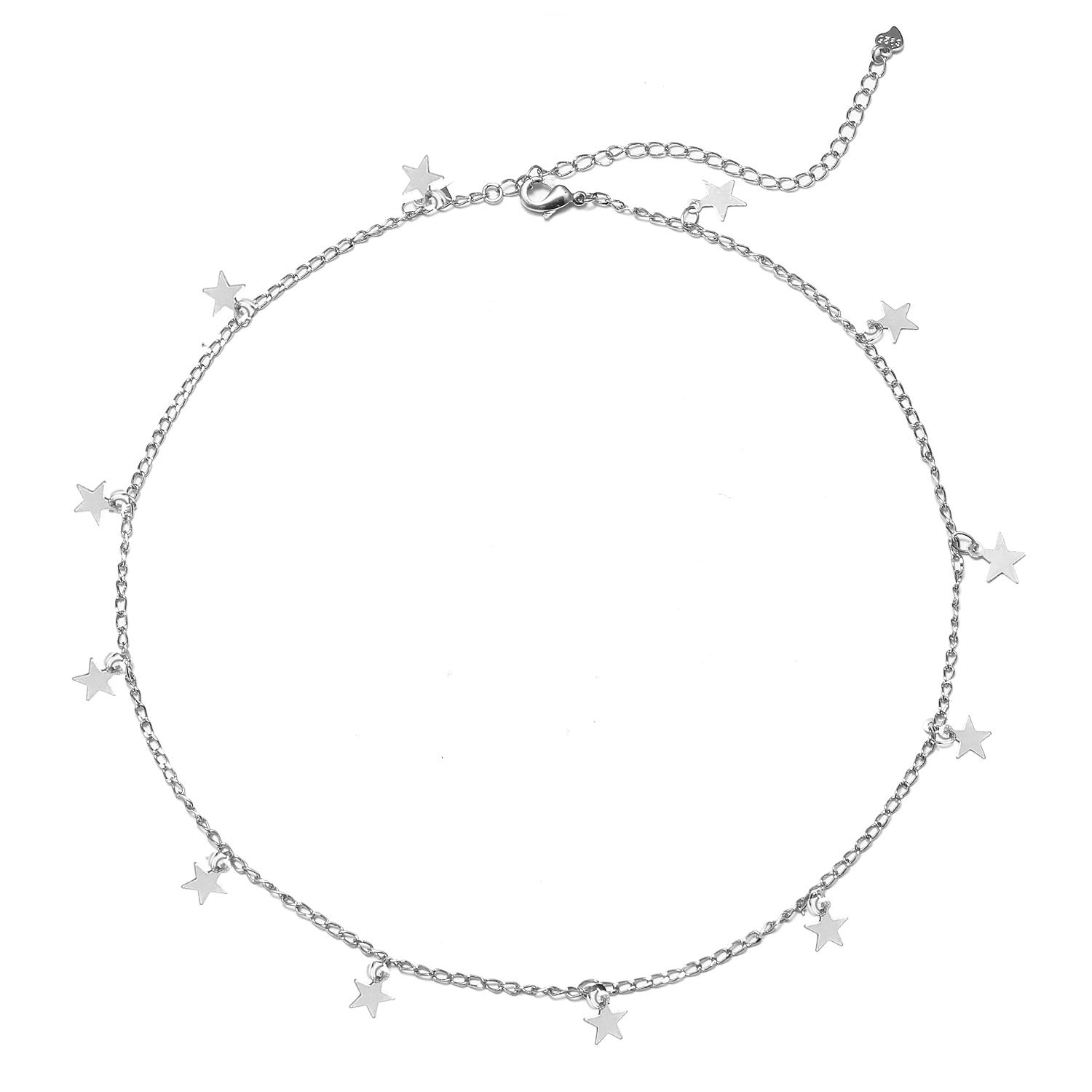 Dainty Star Pearl Choker Necklace for Women - Layered Adjustable Chain, Gift for Her