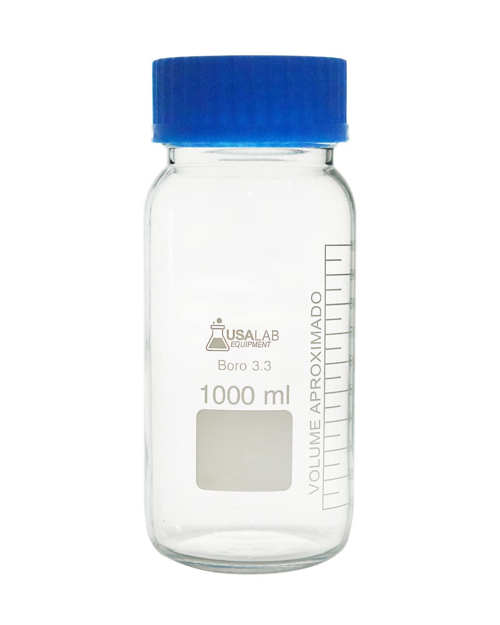5000ml Clear Borosilicate Glass Media Bottle with GL80 Screw Cap - Wide Mouth Round Lab Bottle for Scientific Solutions, Chemical Storage & Solvent Containment | Perfect for Laboratory, Pharmacy & Research Use