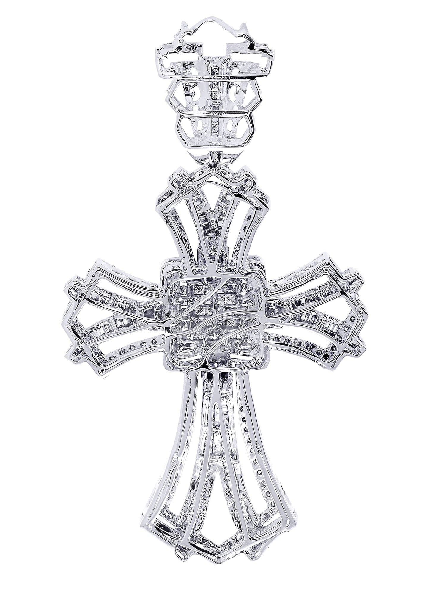 2.1 Carat Diamond Cross Pendant Necklace - 20.43 Grams Solid Gold Religious Jewelry for Women - Perfect for Church, Weddings & Special Occasions