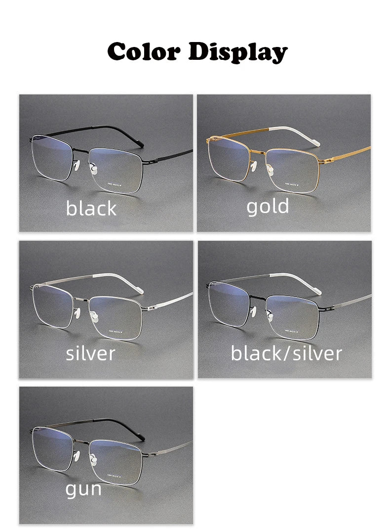 Aimee Women's Full Rim Square Stainless Steel Eyeglasses Frame 9225 - Lightweight & Durable for Work, Reading & Fashion Accessory