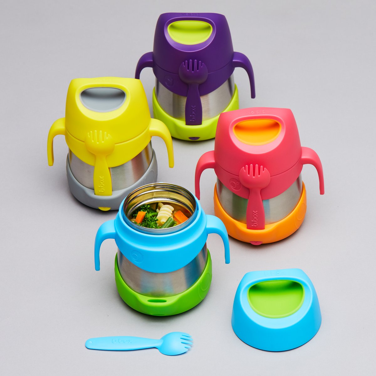 b.box Insulated Food Jar - Ocean Breeze | Leak-Proof Stainless Steel Kids Lunch Box | Perfect for School, Picnics & Travel | BPA-Free & Thermal Insulation