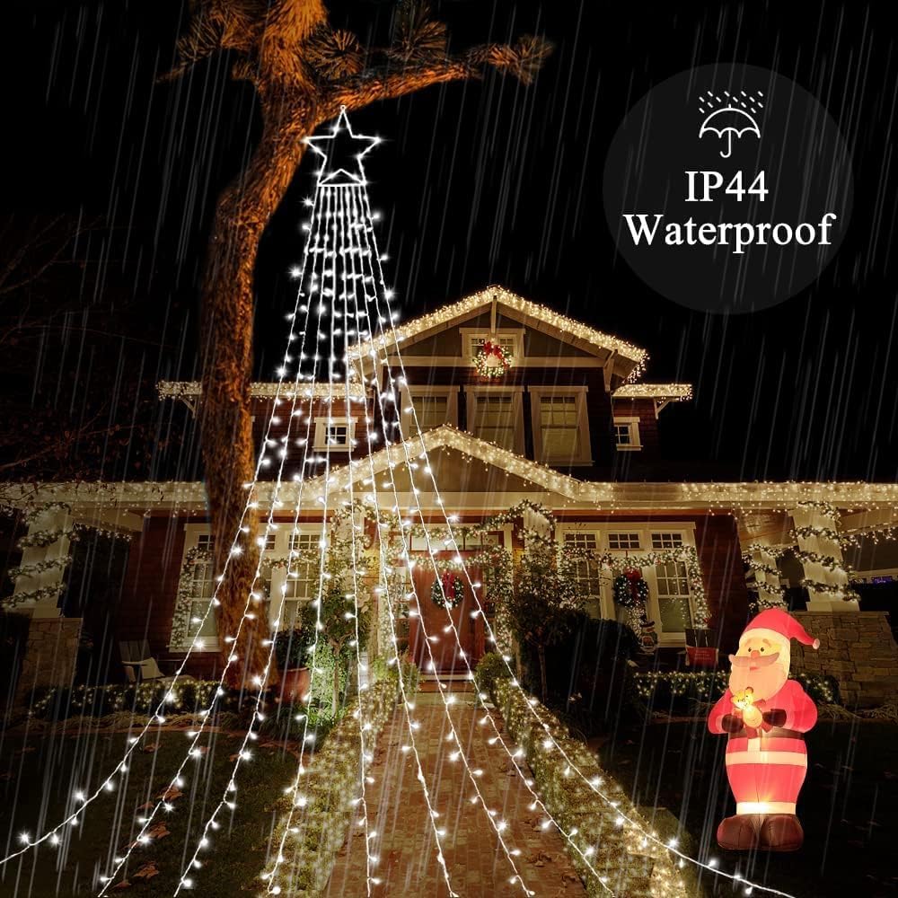 DANLI 320 LED Christmas String Lights - 9x12FT Outdoor Fairy Lights for Christmas Tree, Holiday Yard, Patio, Gate & Party Decorations | Waterproof & Energy-Efficient for Indoor/Outdoor Use
