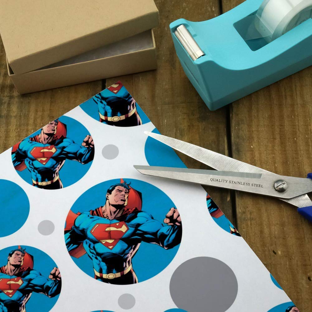 Superman Gift Wrap Roll - Premium Superhero Wrapping Paper for Birthdays, Parties & Holidays - Perfect for Comic Book Fans & Collectibles